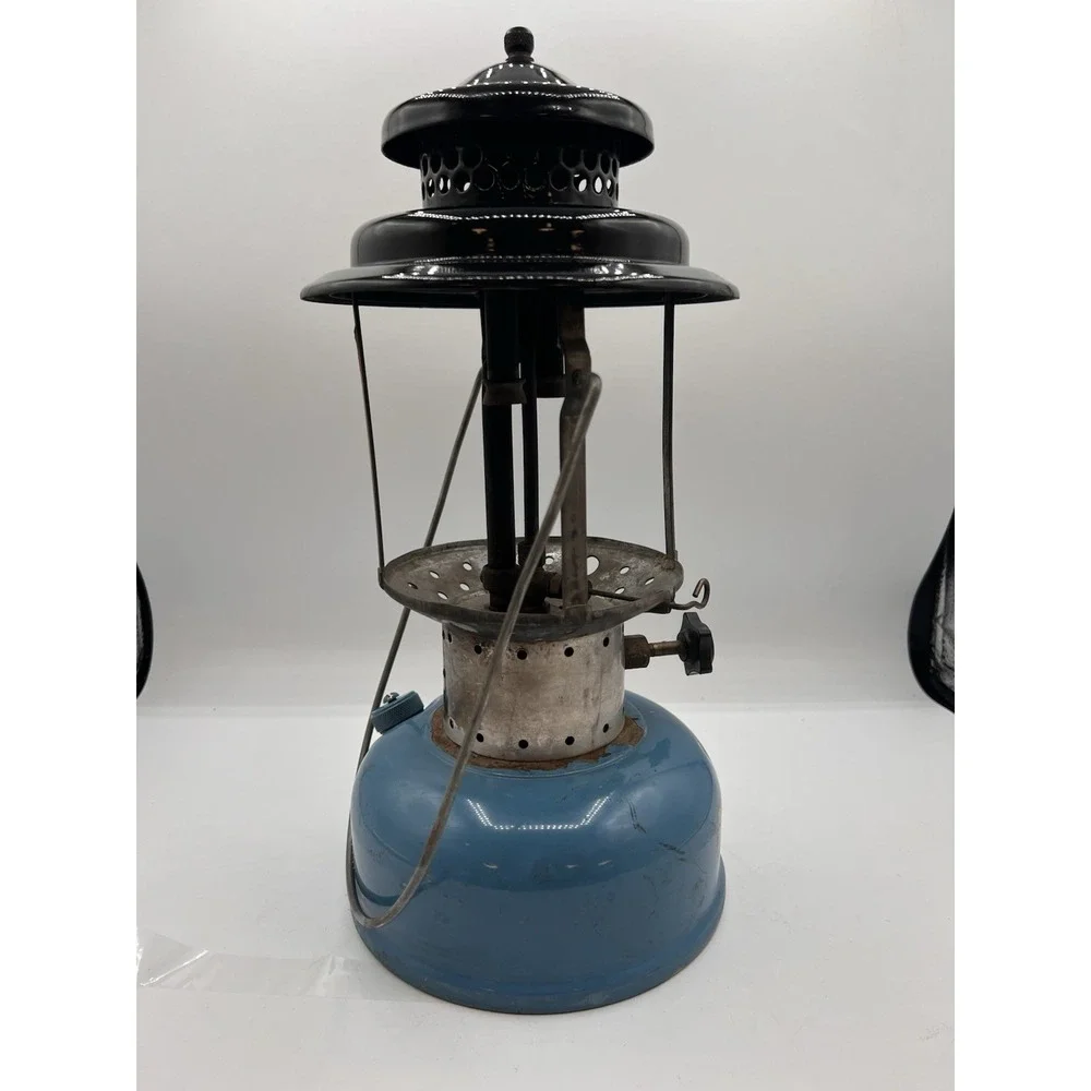 Vtg Sears Roebuck Co Double Mantle Lantern 476.74060 No Glass Blue & Black 1965